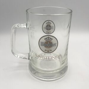 Warsteiner Brewery Germany Glass Beer Stein Mug Tankard Embossed .5L